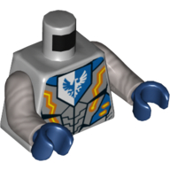 Minifig Torso Blue/White Shield with Falcon, Armor, Yellow Lightning