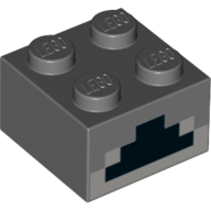 Brick 2 x 2 with Light Bluish Gray and Black Minecraft Geometric Print
