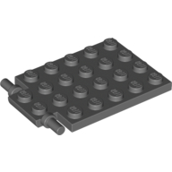 Plate Special 4 x 6 with Trap Door Hinge [Long Pins]