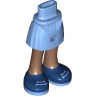 Minidoll Hips and Short Skirt with Medium Brown Legs, Dark Blue/Medium Blue Shoes print [Thin Hinge]