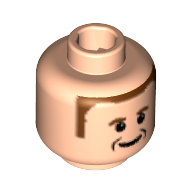 Minifig Head with Rubens Barrichello Print [Blocked Open Stud]