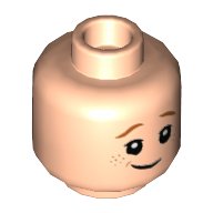 Minifig Head Ron Weasley, Freckles, Reddish Brown Eyebrows, Smile / Scared Print