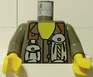 Torso Rock Raiders Two Pouches on Chest Print (Docs) / Dark Gray Arms / Yellow Hands