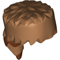 Minifig Raccoon Skin Cap with Brown Tail Rings Print