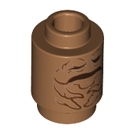 Brick Round 1 x 1 Open Stud with Mandrake Face print