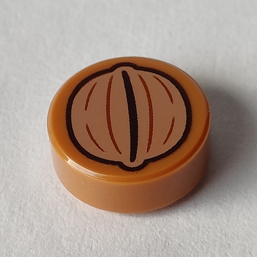 Tile Round 1 x 1 with Walnut print