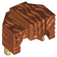 Minifig Hair Trapezoid Swept Back with Tan Ends Print