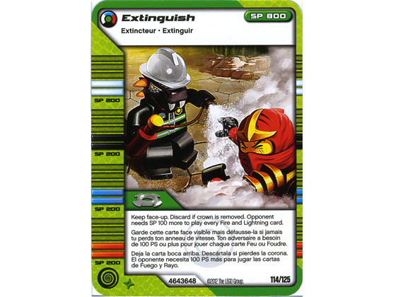 Ninjago Masters of Spinjitzu Deck #2 Game Card 114 - Extinguish - North American Version